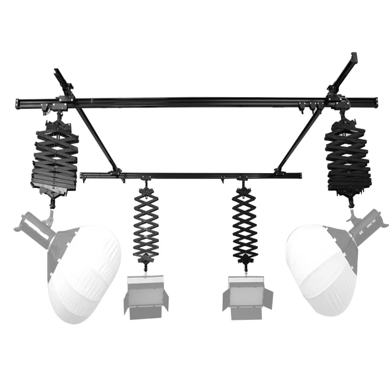 MIAOTU 13 feet Photography Pantograph System Complete Kit Studio Lighting Support Rail System for video fill lighting