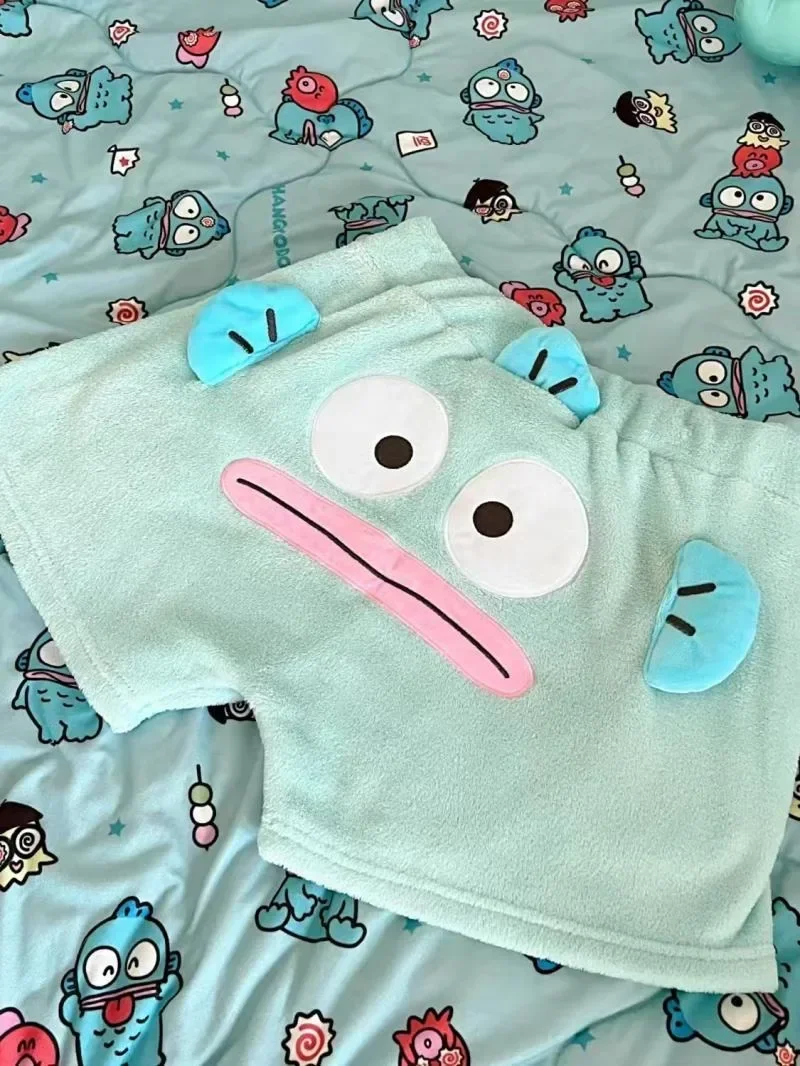 New Kawaii Funny Hangyodon Pajamas Cartoon Anime Embroidery Accessories Female Students Creative Loose Shorts Clothing