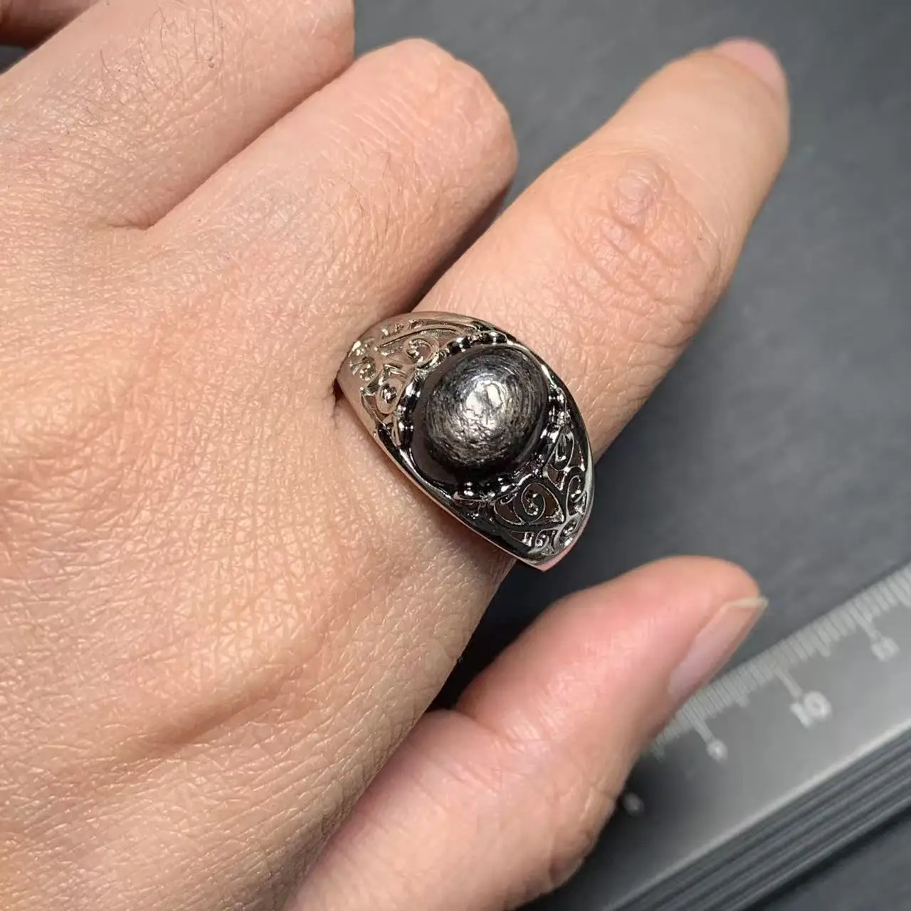 47 Natural Hypersthene Golden luck stone Ring Adjustable Female Ring Jewelry for Women Gift Wholesale High Quality Vintage Fine