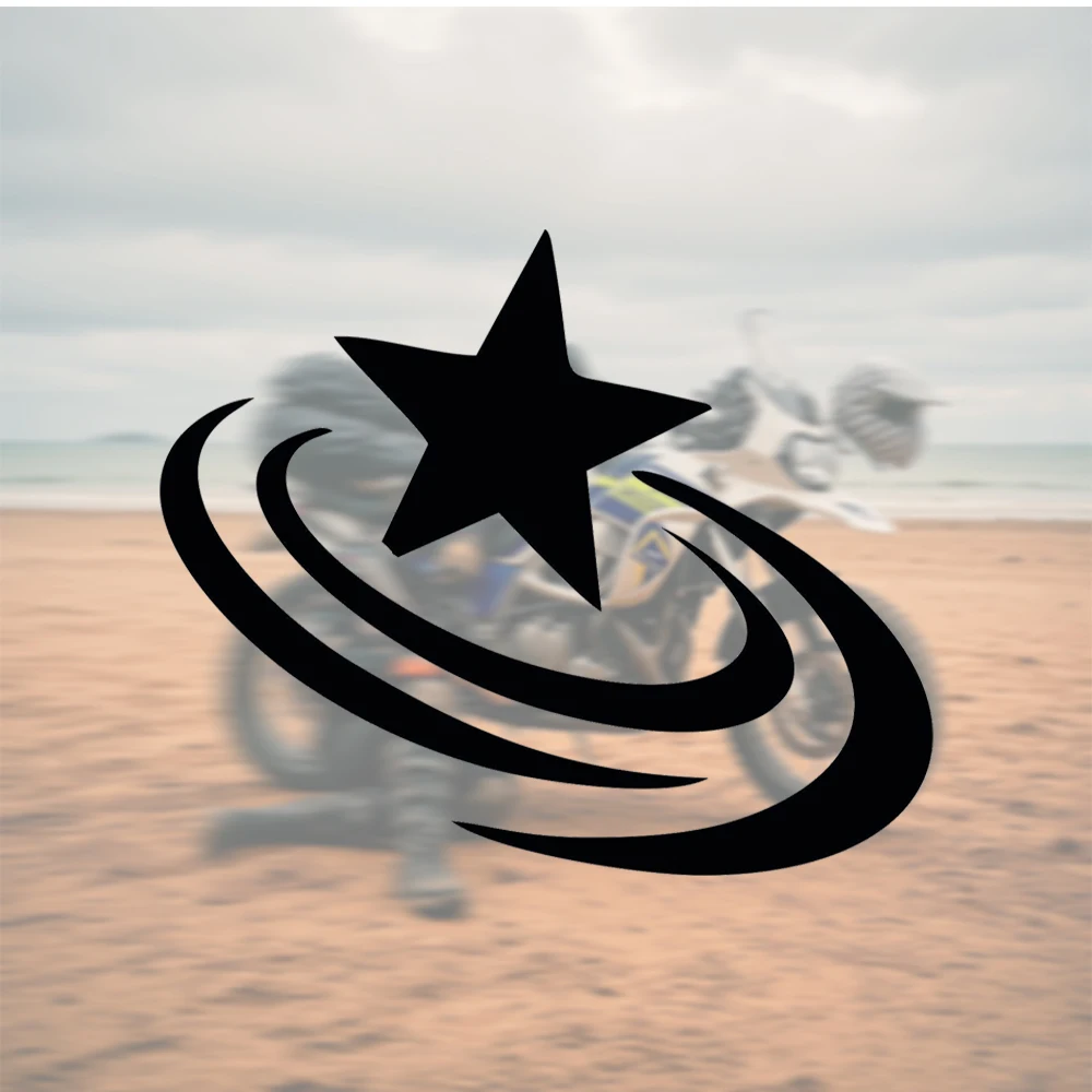 Black Star Orbit Swirl Abstract Logo Vinyl Car Sticker Auto Decal Graphic Design Bumper Decals For Motorcycle