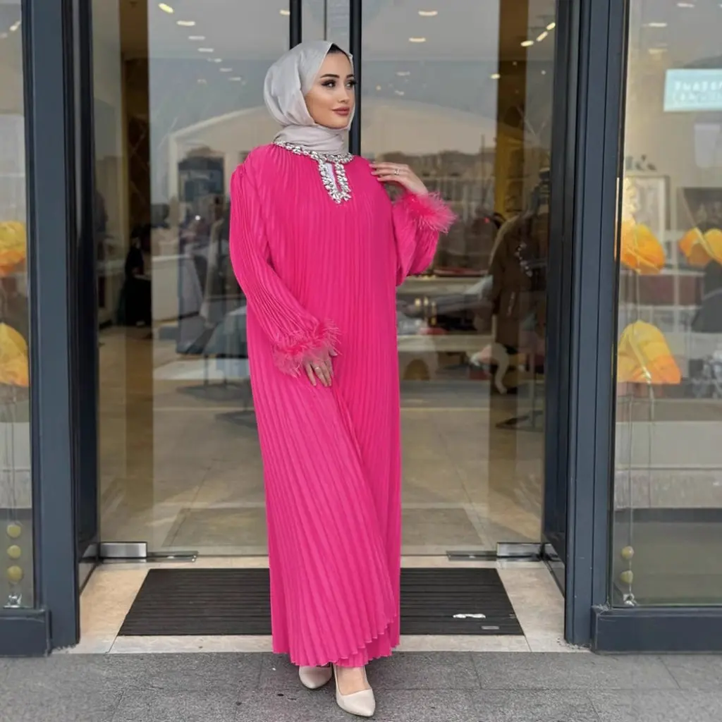 

Miyake, женское плиссированное платье с длинной юбкой больших размеров, элитная роскошная весенне-осенняя коллекция, вместимость 150 кг, ближневосточный стиль