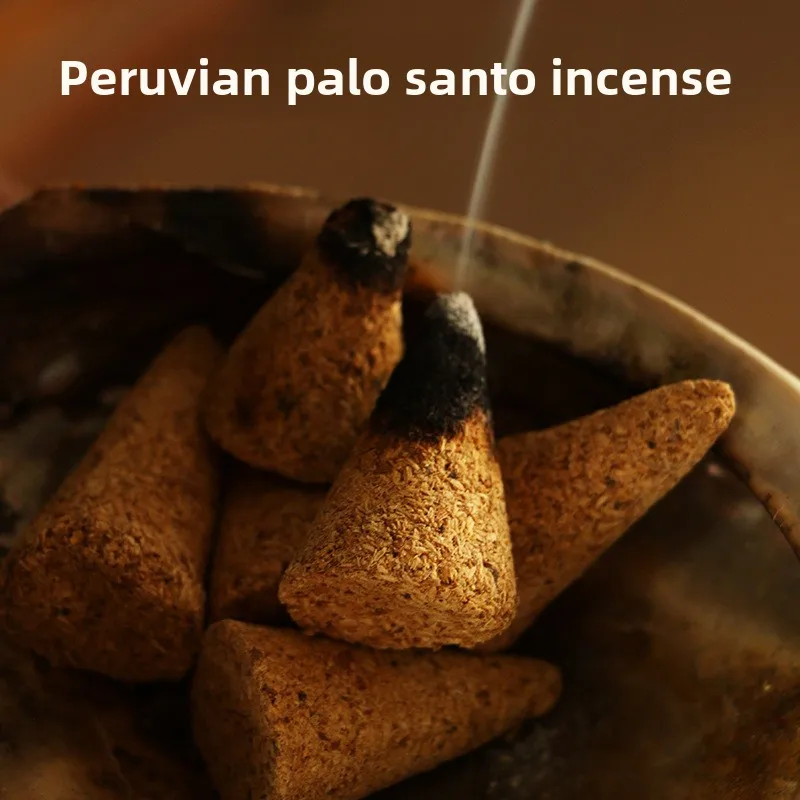 Natural Peruvian Palo Santo Cone Incense, Long‑Lasting Wood Scent Aromatherapy for Bedroom & Indoor Use