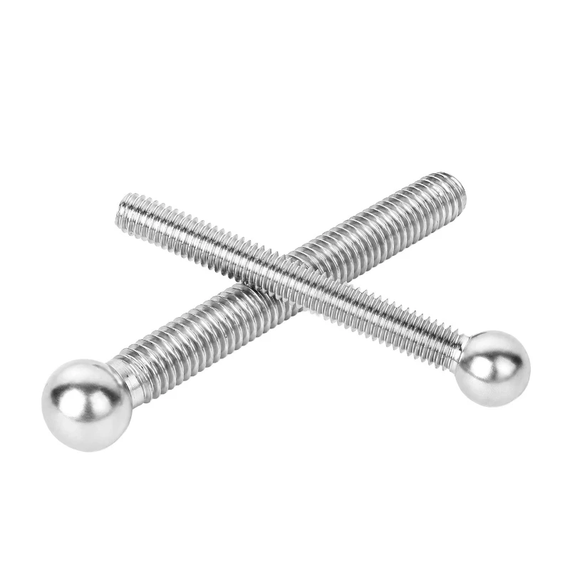 1pcs M3~M20 304 Stainless Steel Ball Head Threaded Rods-Round Head Bolts 3D Ball Rods & Contact Balls for Industrial Use