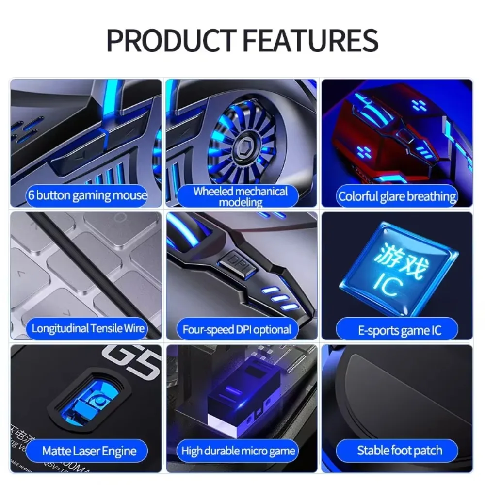 

Проводная мышь с ярким светом, эргономичная бесшумная USB-мышь с подсветкой, механические компьютерные мыши для офиса и дома
