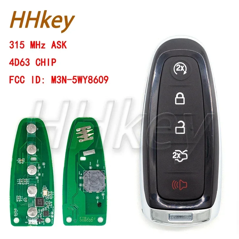 

HHKEY PEPS System 2013-2020 ASK315 MHz Smart Remote Control Key / 4D63 CHIP FCC ID: M3N-5WY8609 / Concave Position