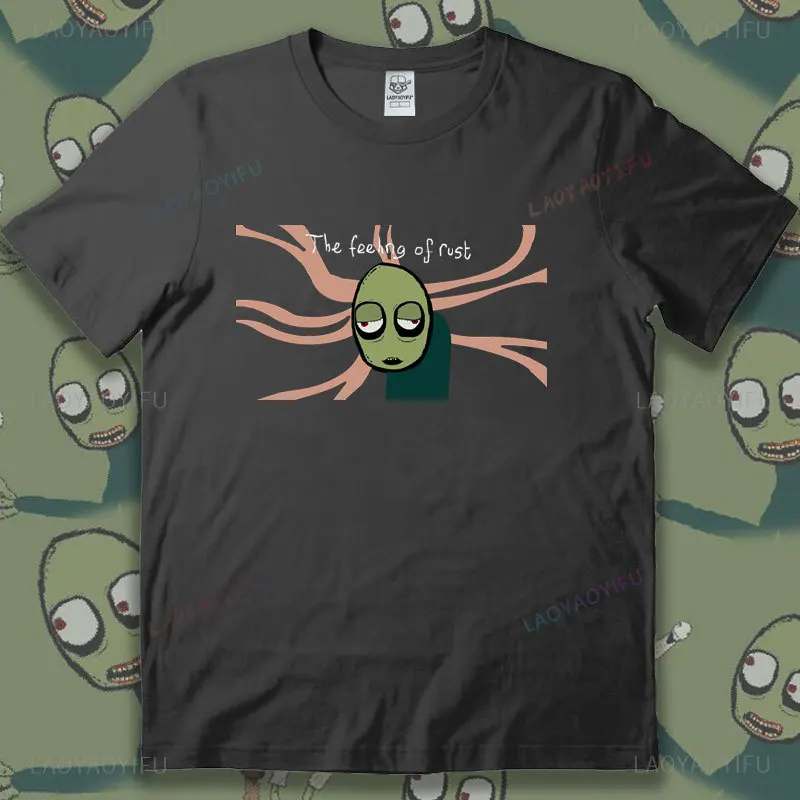 The Feeling of Rust Salad Fingers Printed T-shirt Classic Humor Cartoon Comics High Quality Cotton Man Shirt Game Player Gift