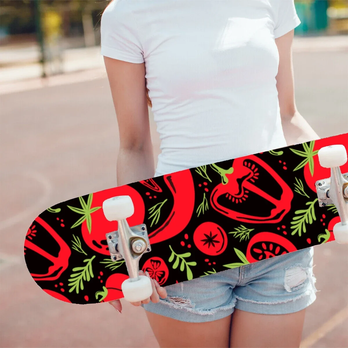 Chili Pattern Skateboard Stickers Self-Adhesive Vinyl Waterproof Decorative Accessories Skateboard Stickers