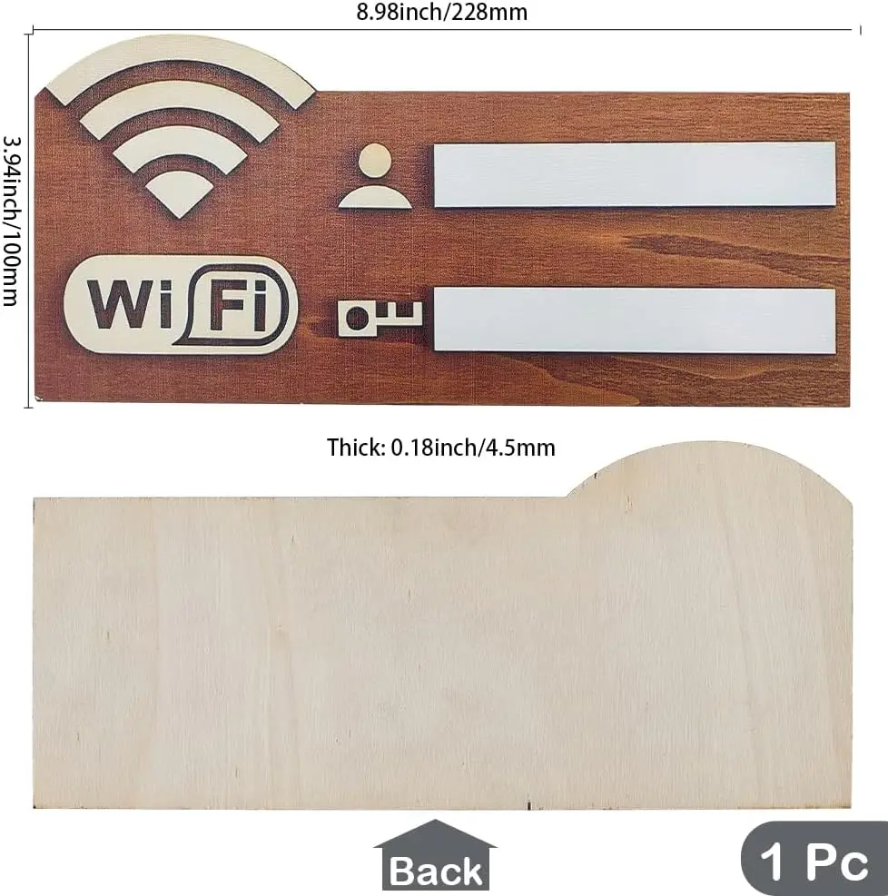 1pc Rustic Wooden WiFi Password Sign, Vintage Wall-Mounted Wireless Network Indicator Plaque, Multi-Purpose Home Decor Accessory
