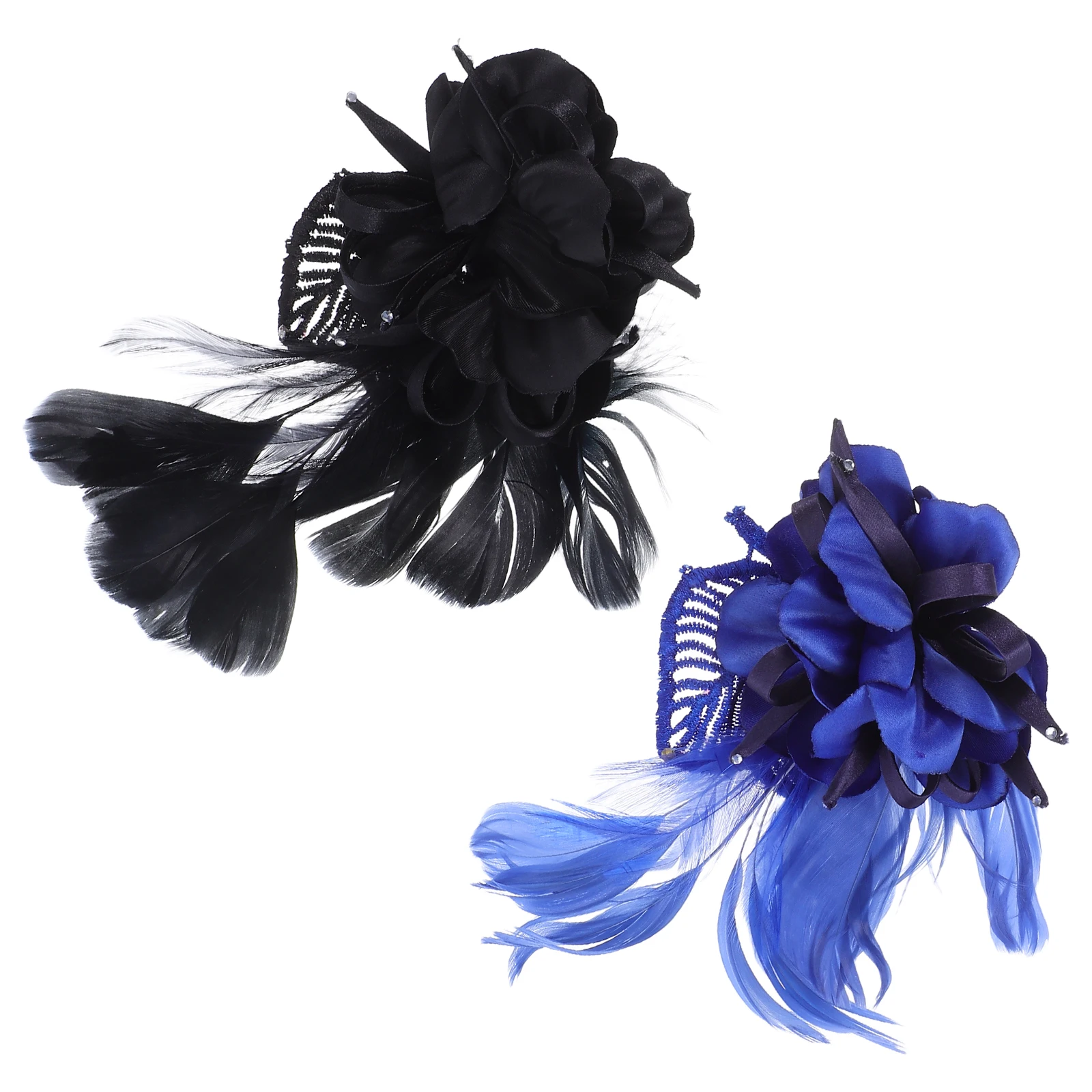 

2Pcs Fabric Flower Brooch Elegant Lapel Pin Women Dresses Korean Cloth Fascinator Hair Accessories Artificial Flowers Tea Party