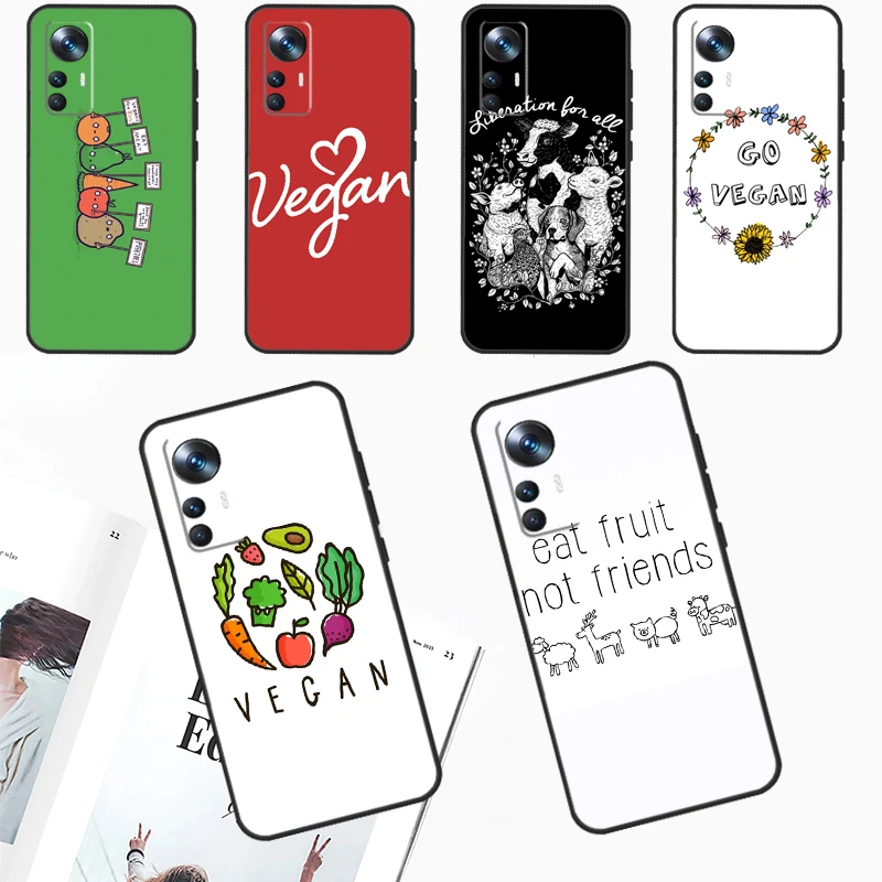 Go Vegan Vegetarians For POCO M6 Pro X6 Pro X3 X5 F3 F5 M5s Phone Case For Xiaomi 14 12T 11T 13T Pro 12 13 Lite