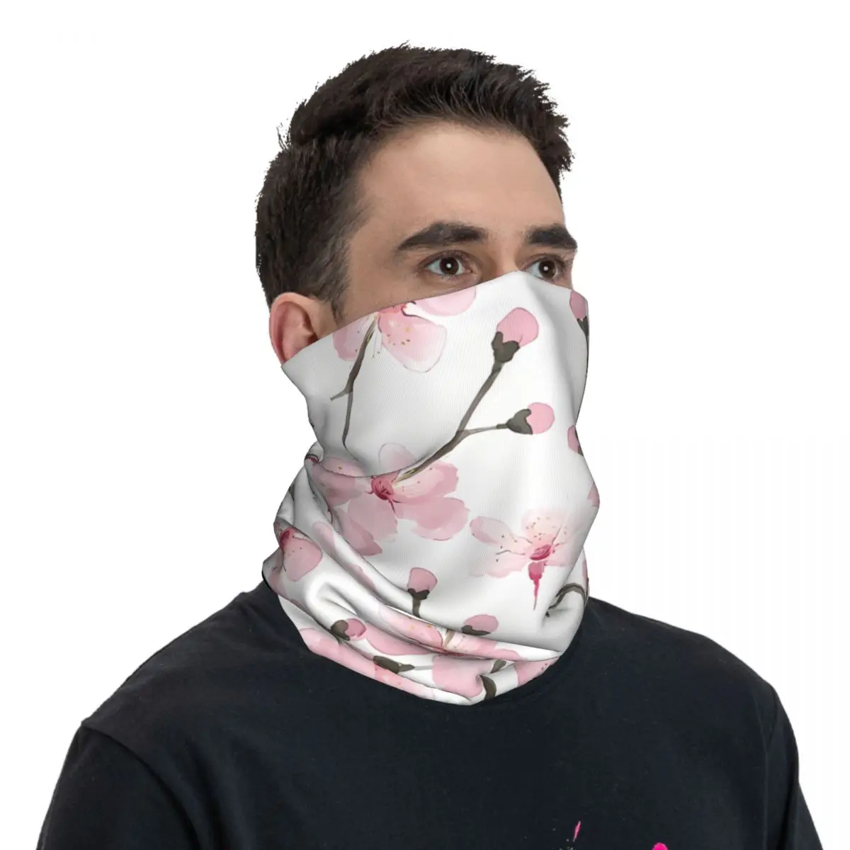 Flower Scarf Neckerchief Neck Face Mask Polyester