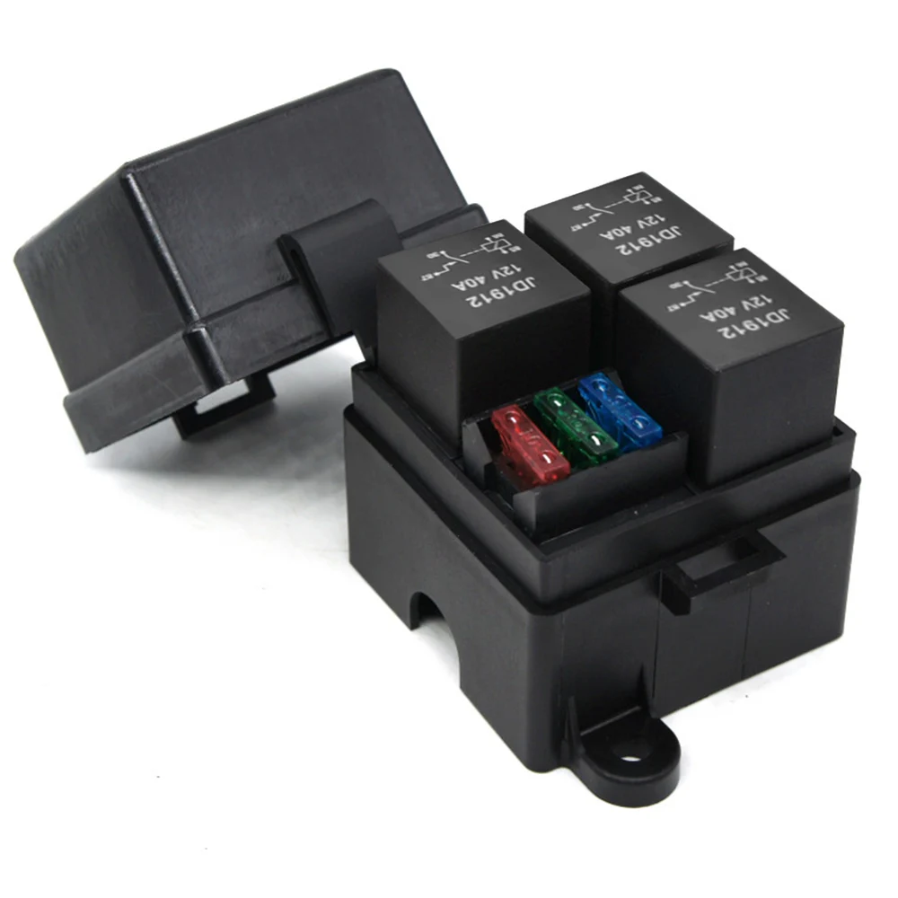 Free Combination Auto Car Truck 3 Way Fuse Holder Relay holder Circuit Standard ATO Blade Fuse Relay Holder 12V 40A Relay