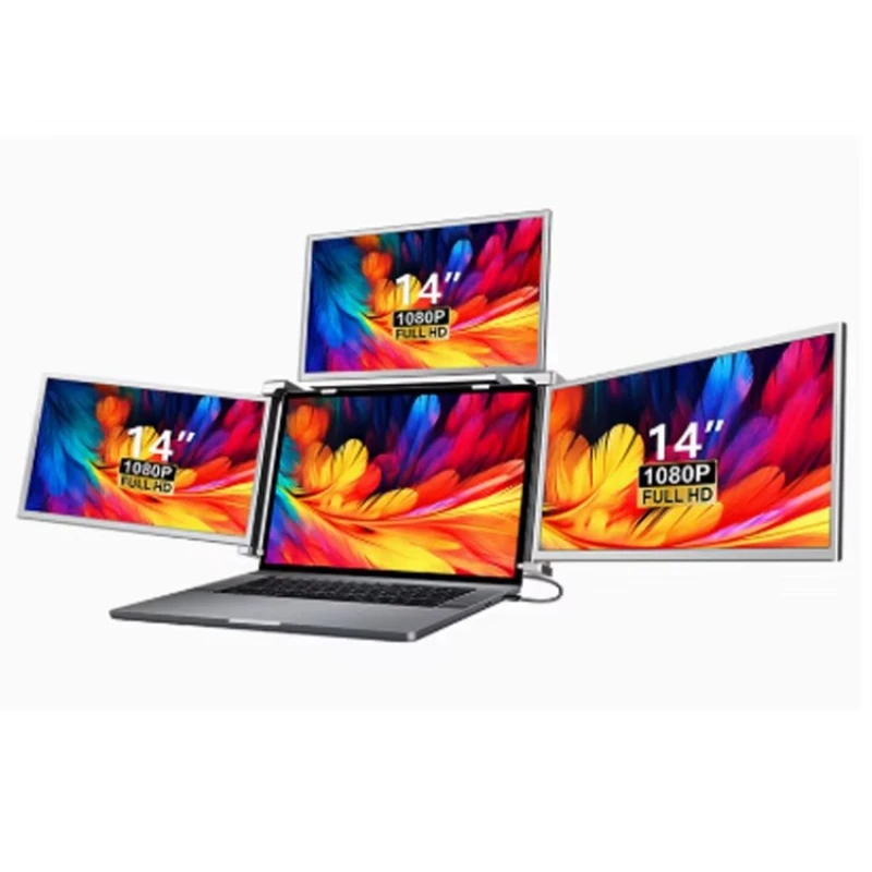 

14-дюймовый трехэкранный портативный монитор 1080P