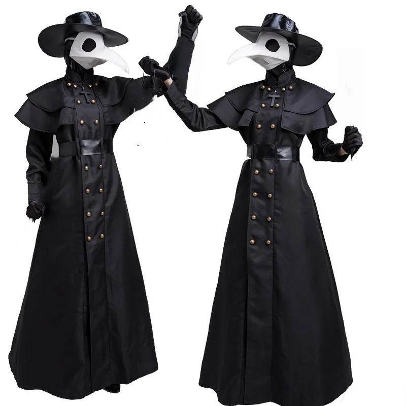 Female Plague Doctor Cosplay Dress Set Halloween  Costume Medieval Punk Birdman Masquerade Party  Props - view 3