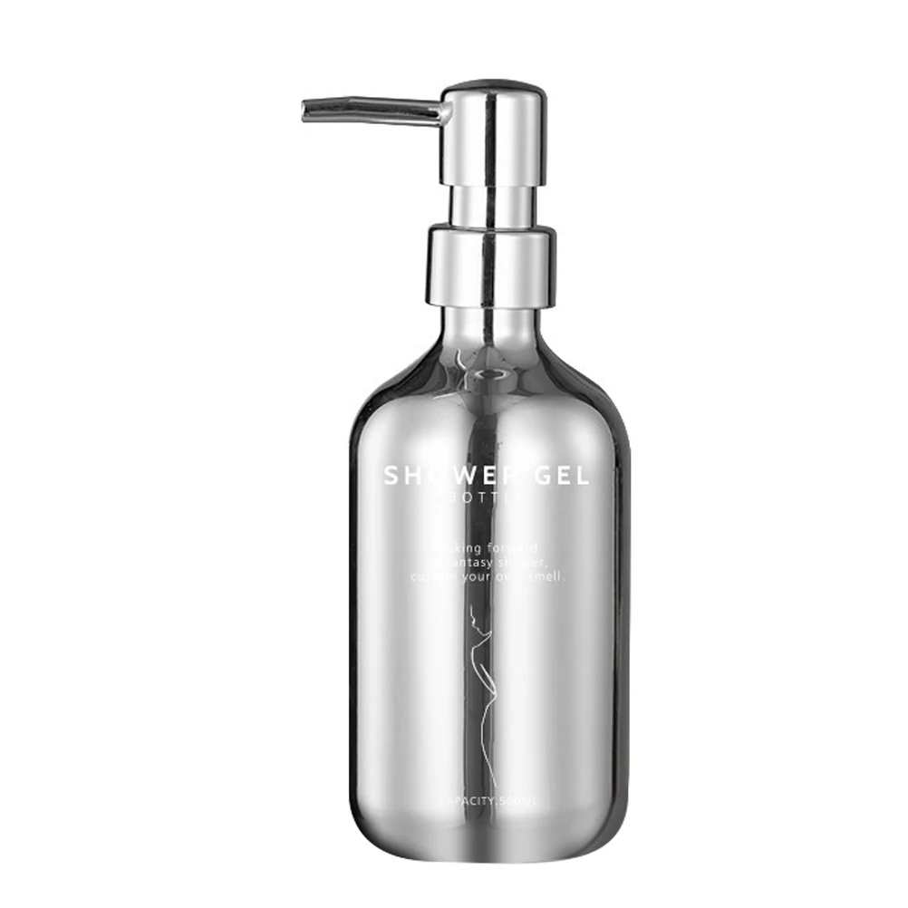 

Bottle Replacement for Body Wash Conditioner Lotion Dispenser Shampoo Pump Empty Refillable Silver Plated Storage Bathroom