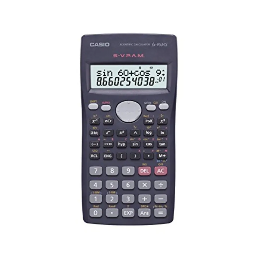 

Fx-95ms Scientific Calculator with 2-line Natural Textbook Display 244 Function Black Color