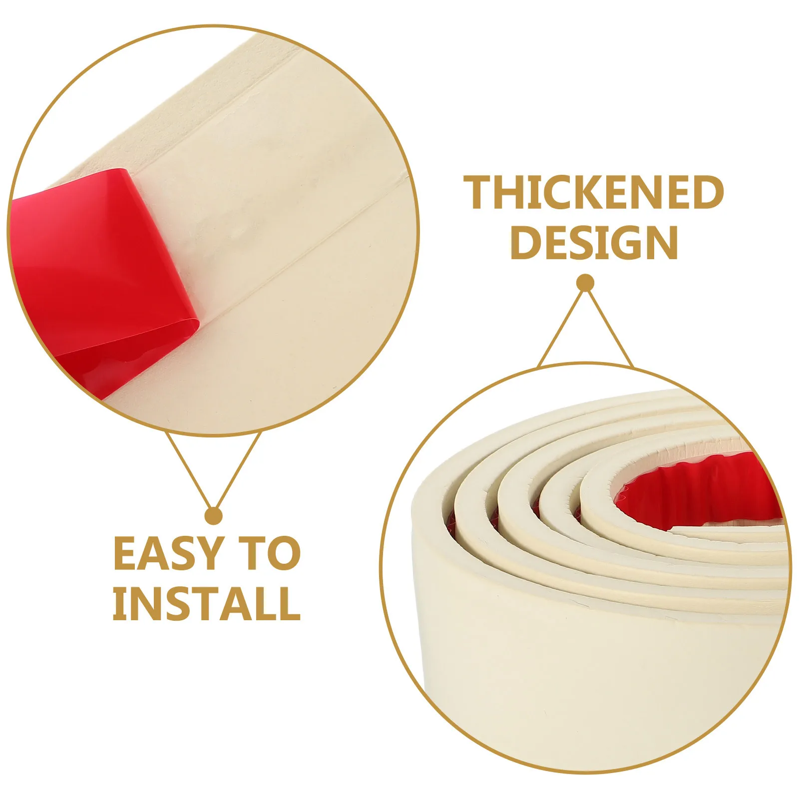 Self-adhesive Edging Strip Wall Decal Flexible Baseboard Molding Trim Thickened Border