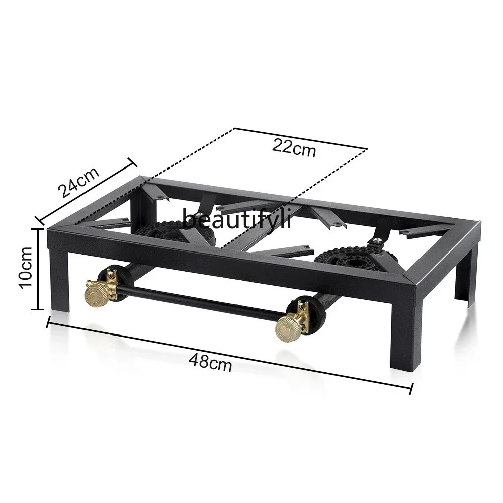 Asmt42 Stufa doppia antincendio tipo stufa fornello a gas facile da pulire, gas liquefatto domestico semplice