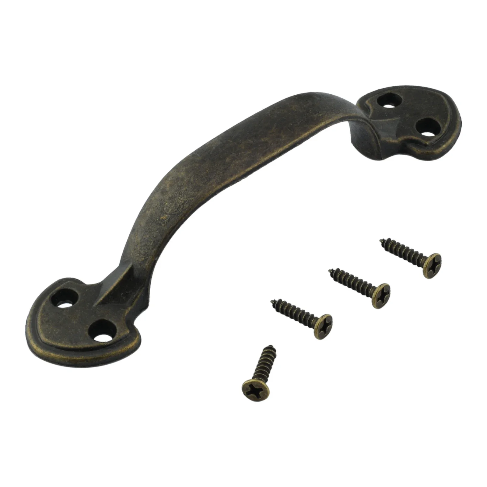 2Pcs Vintage Bow-Shaped Furniture Handle Drawer Wardrobe Cabinet Door Handle Garages Sheds Door Knob Hardware Pull with Screws