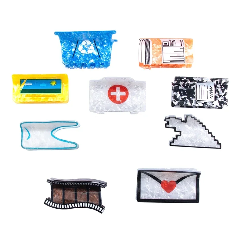 Fashion PVC Hair Claw Print Imitation Acetic Acid Cartoon Hair Clips Cartoon Mouse Arrow Grip Clip