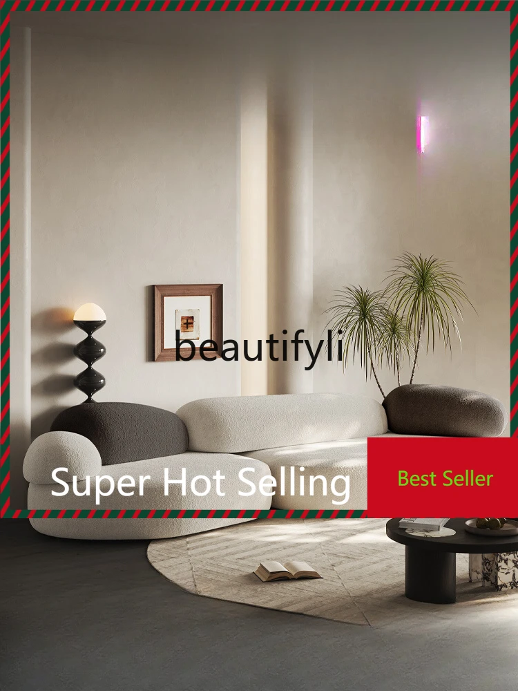 

A71 Italian wabi-sabi designer artistic creativity cobblestone sofa fabric modern simple special-shaped module combination