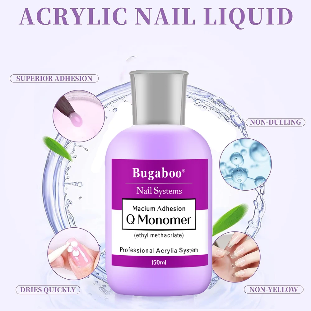 5OZ EMA Acrylic Liquid Monomer 150/120/75/40ml Fast Dry Nail Acrylic Crystal Liquid for Nail Art Extension Carving Powder Tools