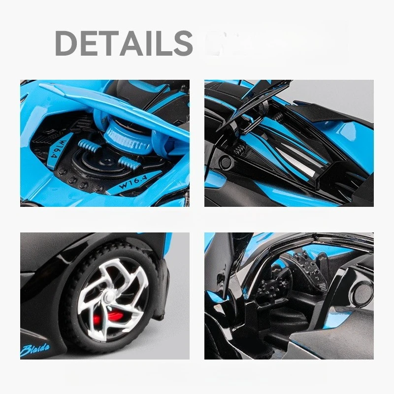1:32 bolide w16 liga esporte carro modelo diecasts & veículo de brinquedo metal super carro simulação decoração som luz menino presente