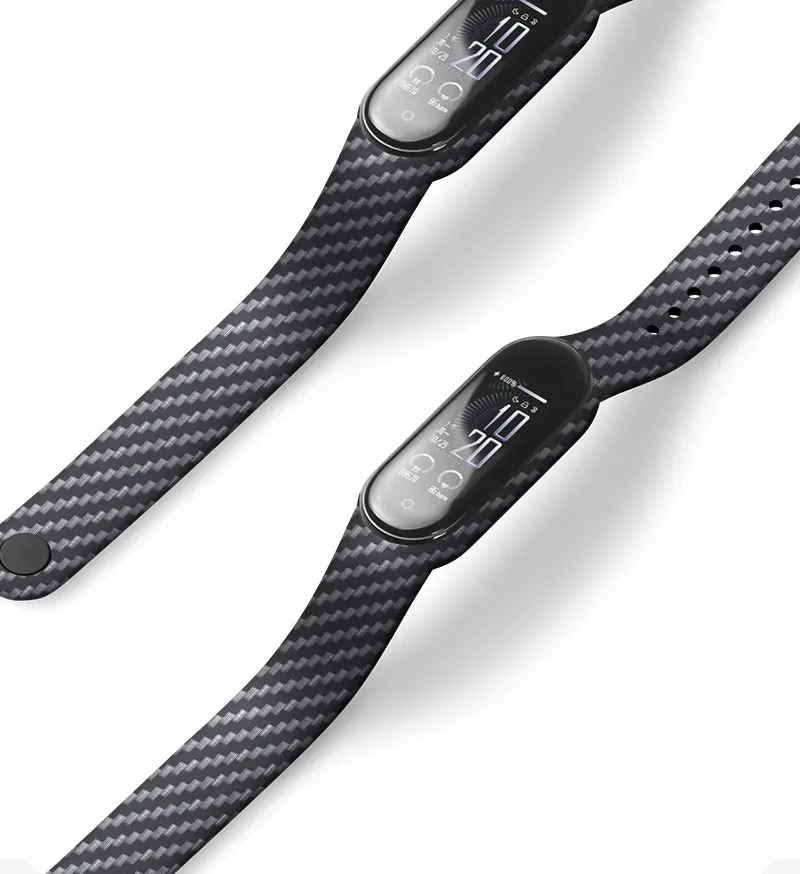 Cinturino in fibra di carbonio per Xiaomi Mi Band 7 6 5 4 3 bracciale sportivo cinturino in Silicone per cinturino di ricambio per orologio Miband7