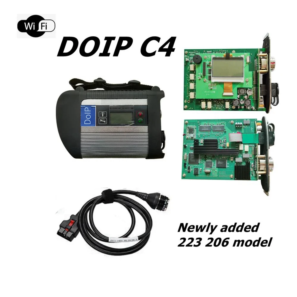 New Edition MB Star C4 PLUS DOIP Diagnosis Tool Main unit +16pin Cable with WiFi And DOIP Function NO Software