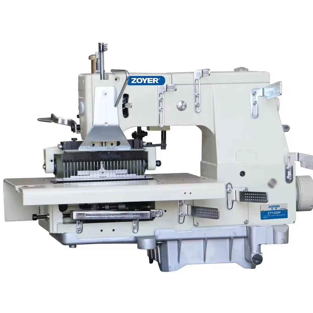 ZY1425P Home Industrial Use Flat-Bed Multi-needle Chain Stitch Sewing Machine New Thread Trimmer Motor Elastic Threads Metal