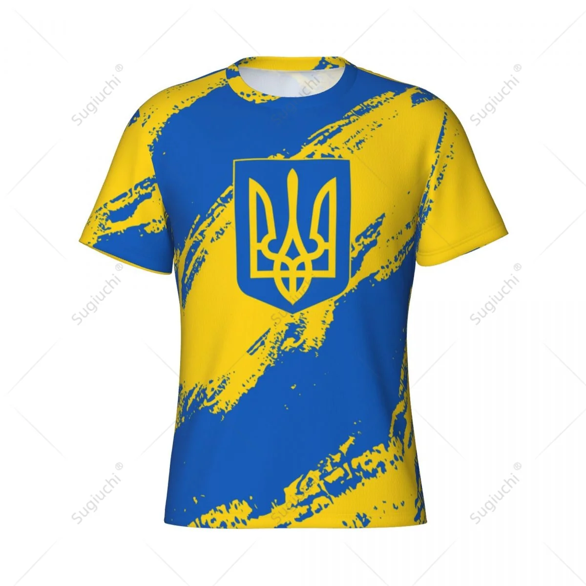 Custom Name Nunber Ukraine Flag Color Men Tight Sports T-shirt Women Tees jersey For Soccer Football Fans
