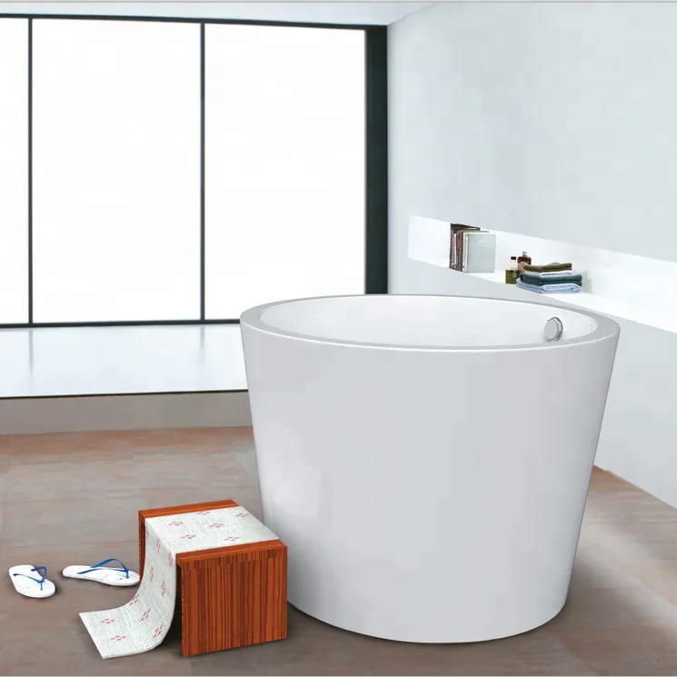 Bathroom Bathtub,Corner Install Round Shape Bathtub Very Small Deep Soaking Japanese Bath Tub