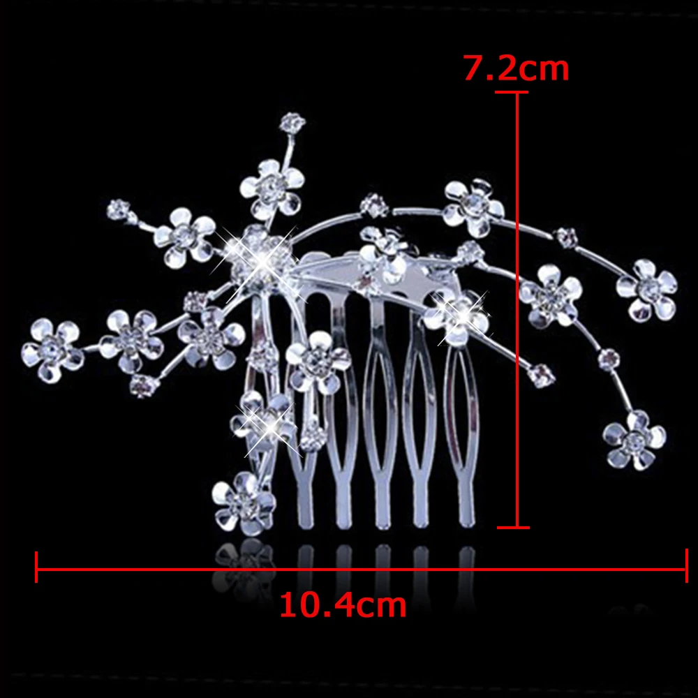 Fashion Crystal Hair Combs Rhinestone Bridal Hair Jewelry Charm Floral Women Party Hairpins Wedding Hair Accessories