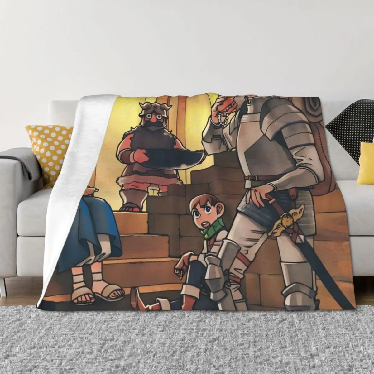

Delicious in Dungeon Looking Cute while Eating Meal Throw Blanket Vintage for babies Bed covers Luxury Thicken Blankets