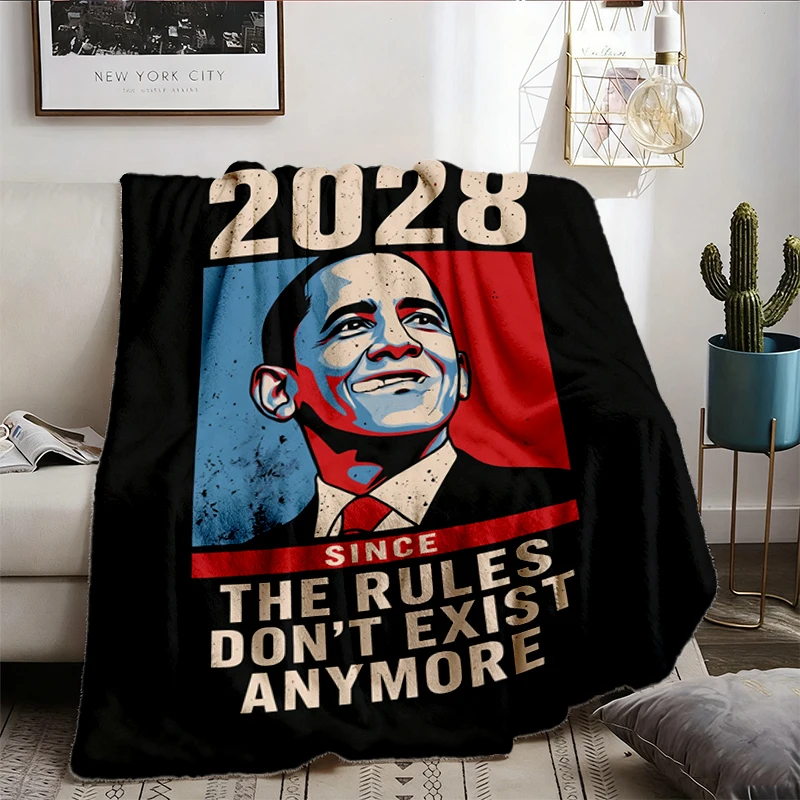 2028 Since Rules Don't Exist Anymore Flannel Blanket, Liberal Humor Gift for Progressive