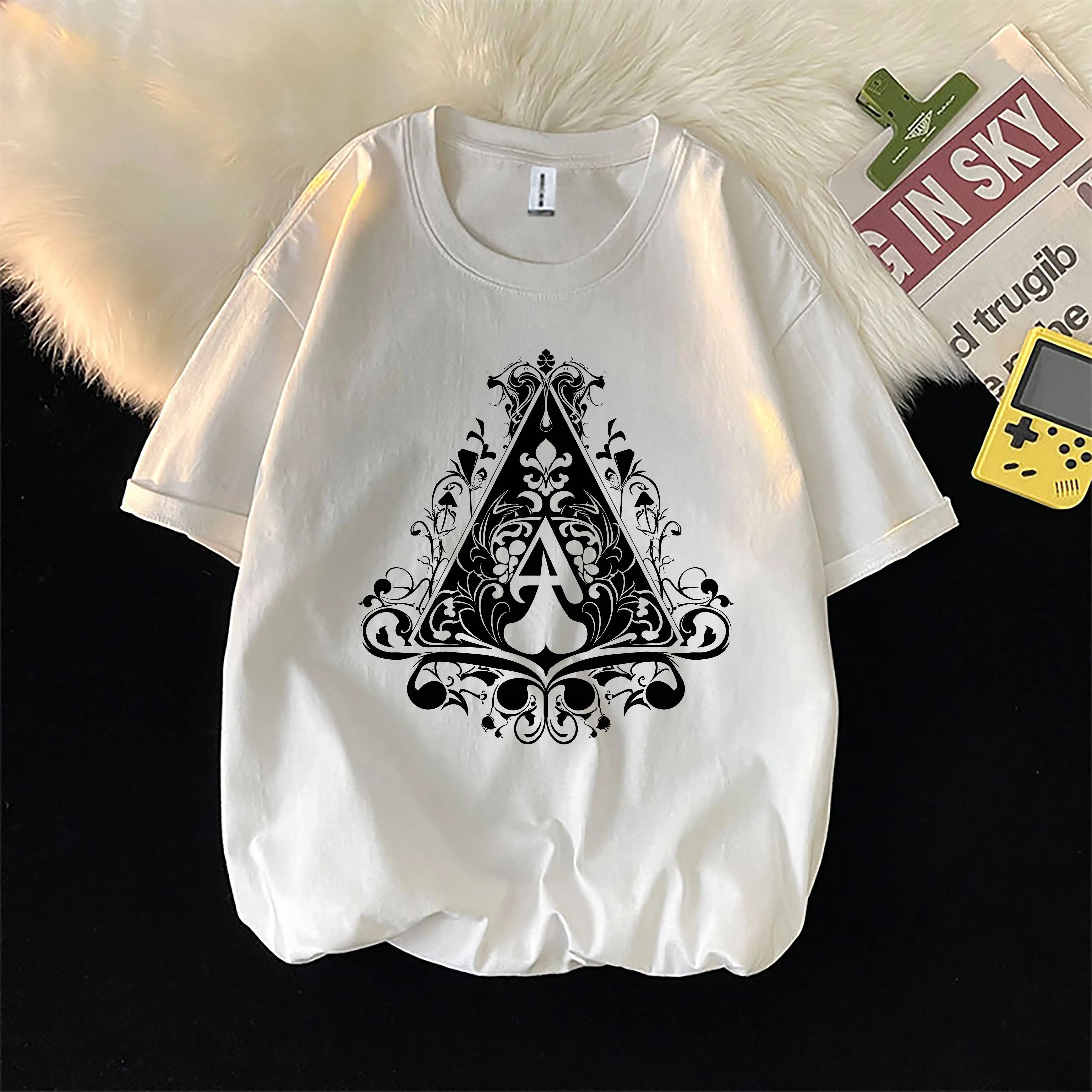 

Men's and women's T-shirts oversized hip-hop street summer men's T-shirt, A new creative Spades cotton T-shirts 2024 The latest