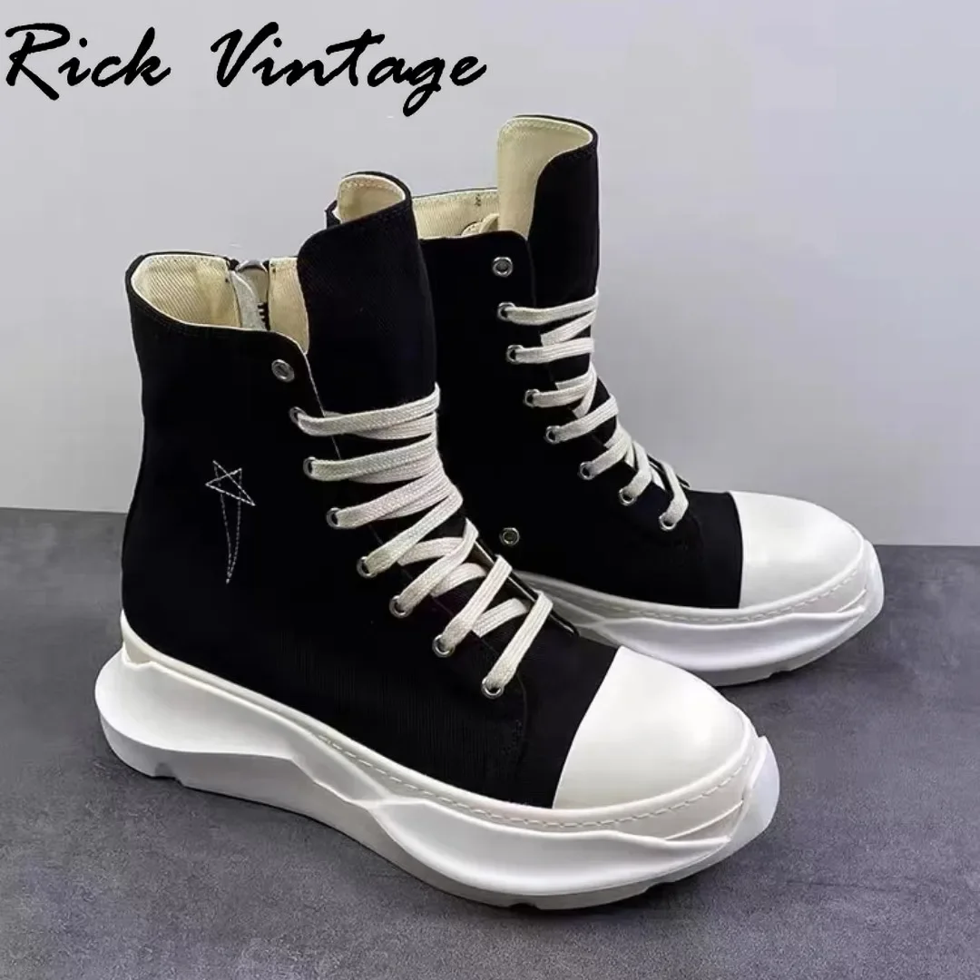 Rick Vintage High Top Canvas Shoes Women Casual Fashion Breathable Platform Lace Up Sneakers Shoes Męskie duże rozmiary Trend Shoes