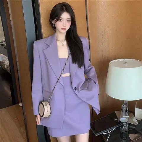 Blazers Female Summer Women'S Suit Youthful Zipper Collar Extra-Long Splited Pattern Pleats Topcoat Aura Welt Wrap-Around Row