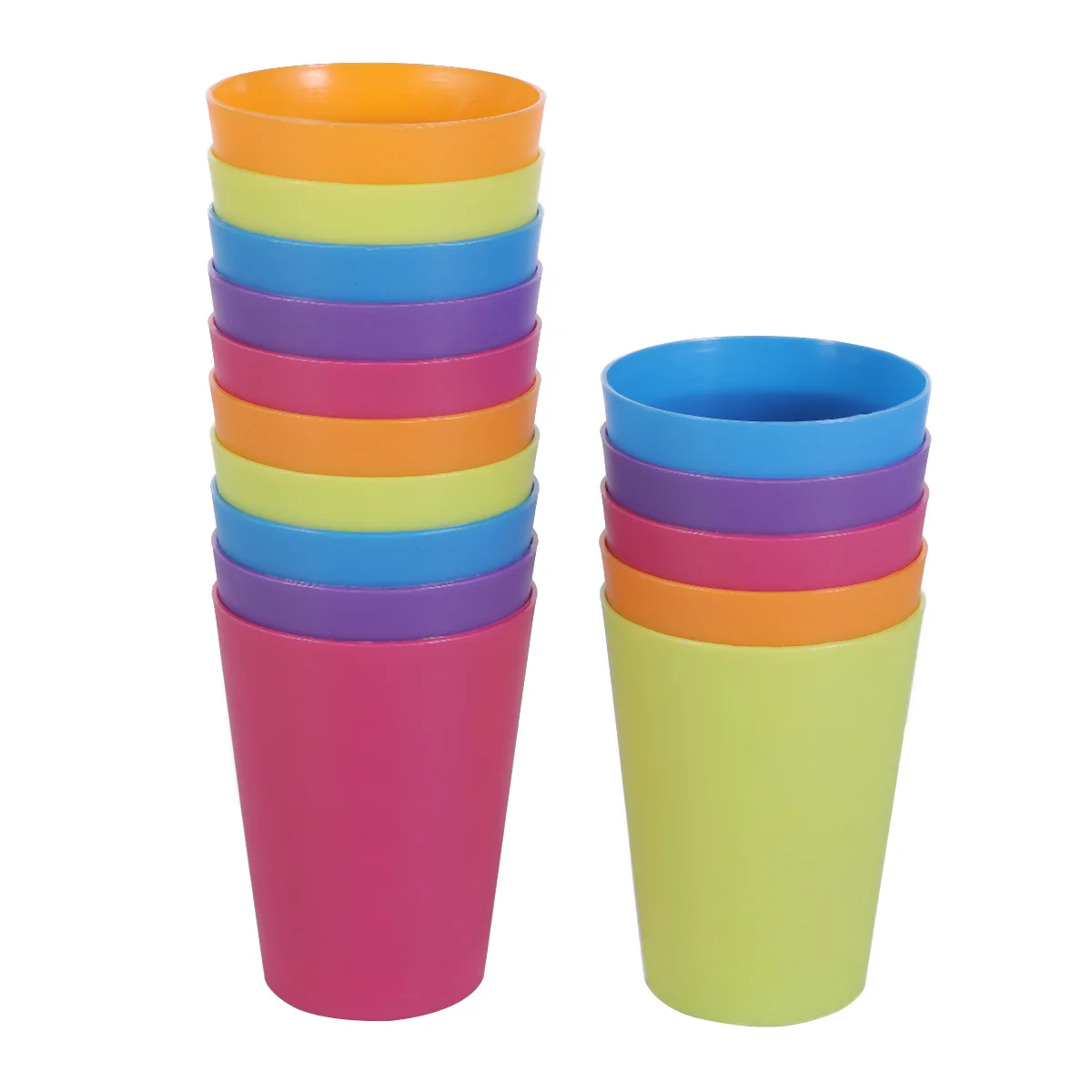 15pcs Colorful Plastic Cups Home Beverage Drinking Cup Reusable Holiday Party Tableware and Party Supplies 101-200ml (Mixed