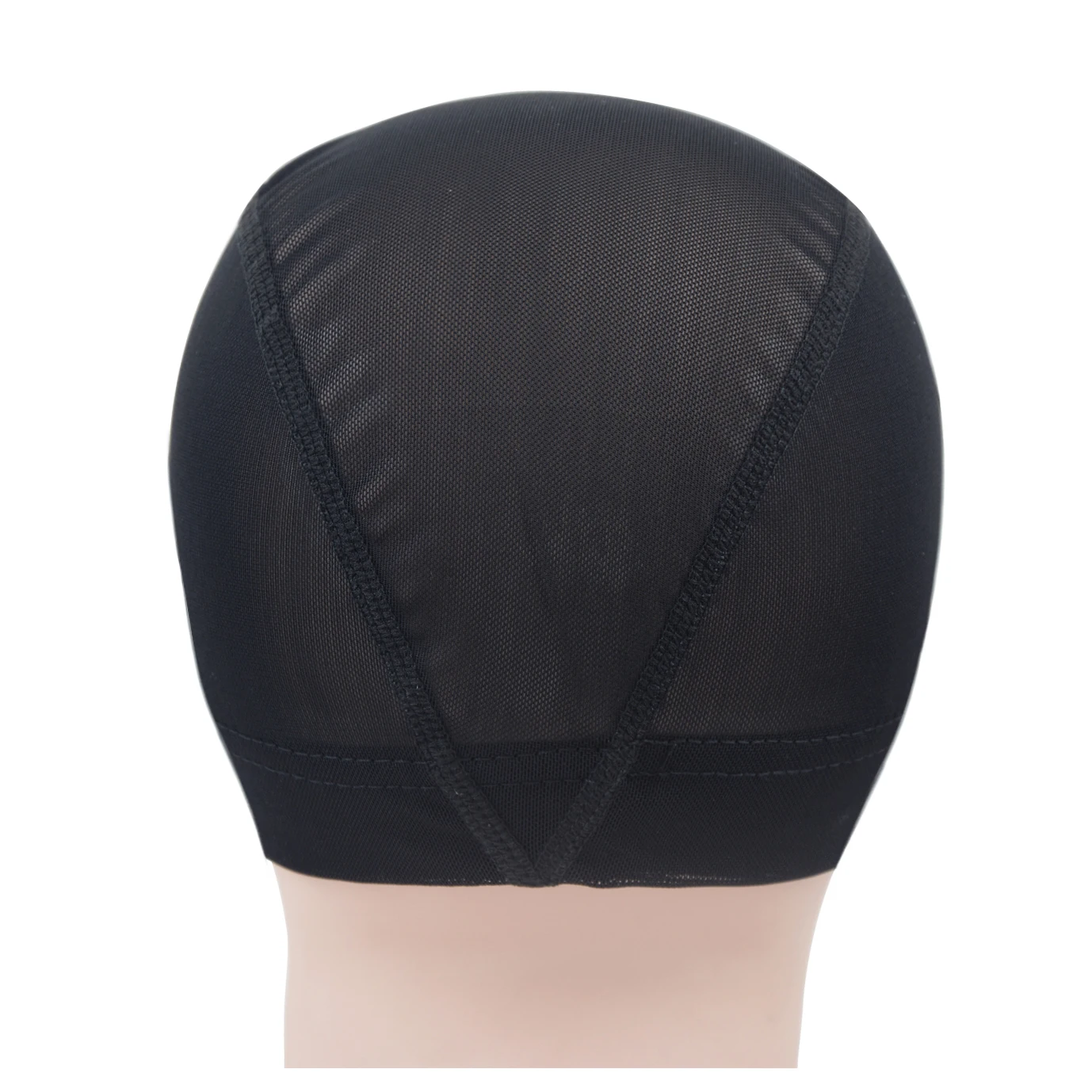 Topi Wig jala hitam, 5 buah topi Wig tenun merenggang jaring rambut elastis nilon jala kubah untuk membuat Wig