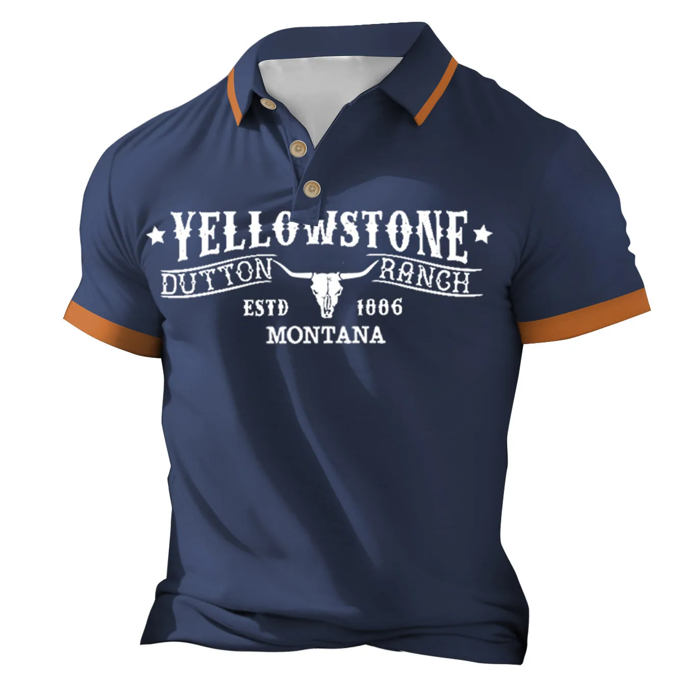 Vintage Shirts 3d Word Printed Polo Shirt For Men Casual Summer T-Shirt Yellowstone Pattern Short Sleeve Tops Men\'s Clothing 5xl