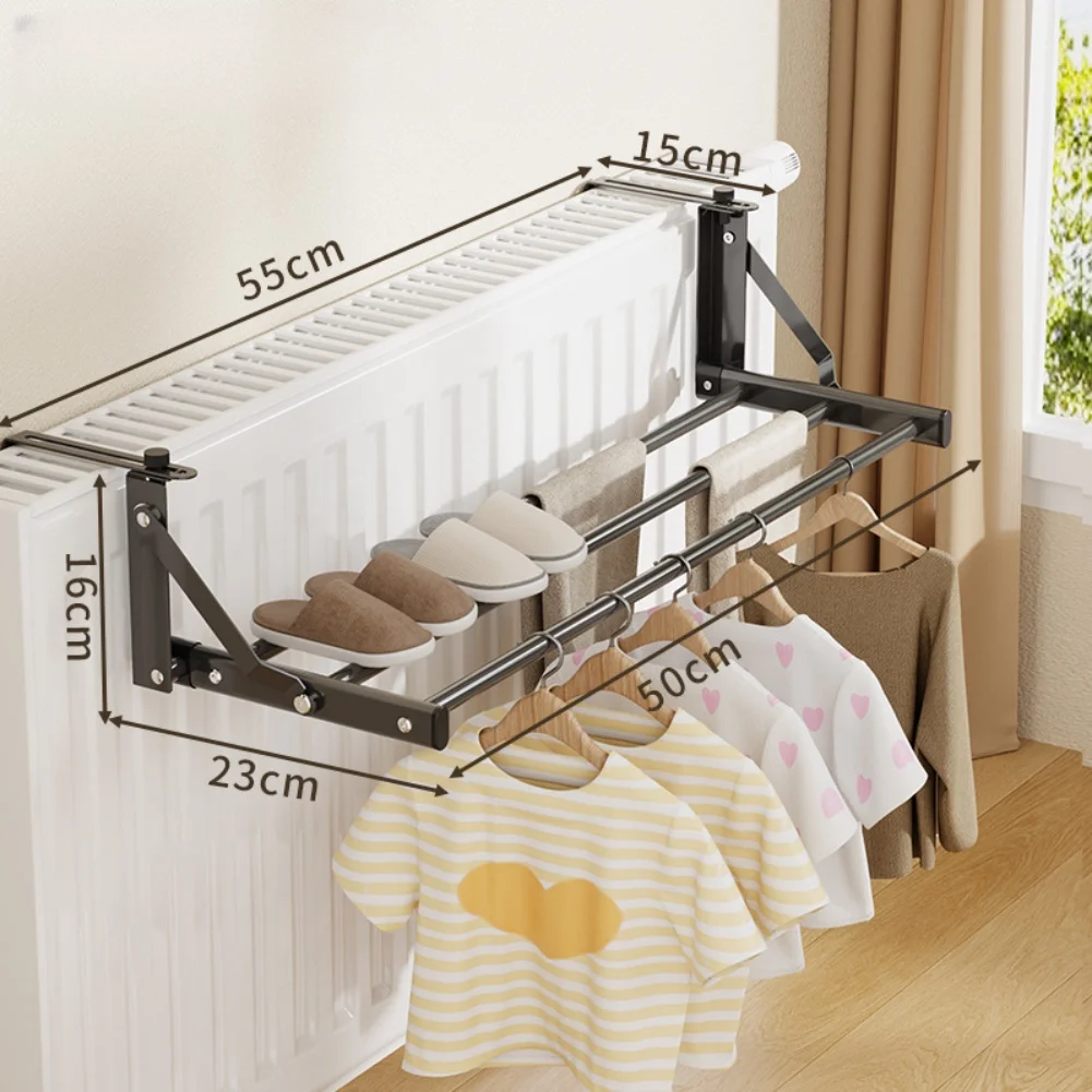 Adjustable Radiator Clothes Airer Stainless Steel Foldable Drying Rack For Window Sill Railing 10kg Load Capacity Space Saving