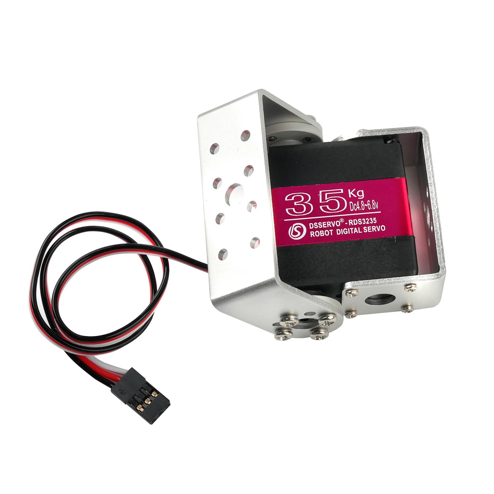 Servo digitale da 35 kg a doppio asse con staffa Servos Motore con nucleo in ferro con guscio in alluminio 180/270/360 °   per giocattoli intelligenti fai da te robot per auto RC