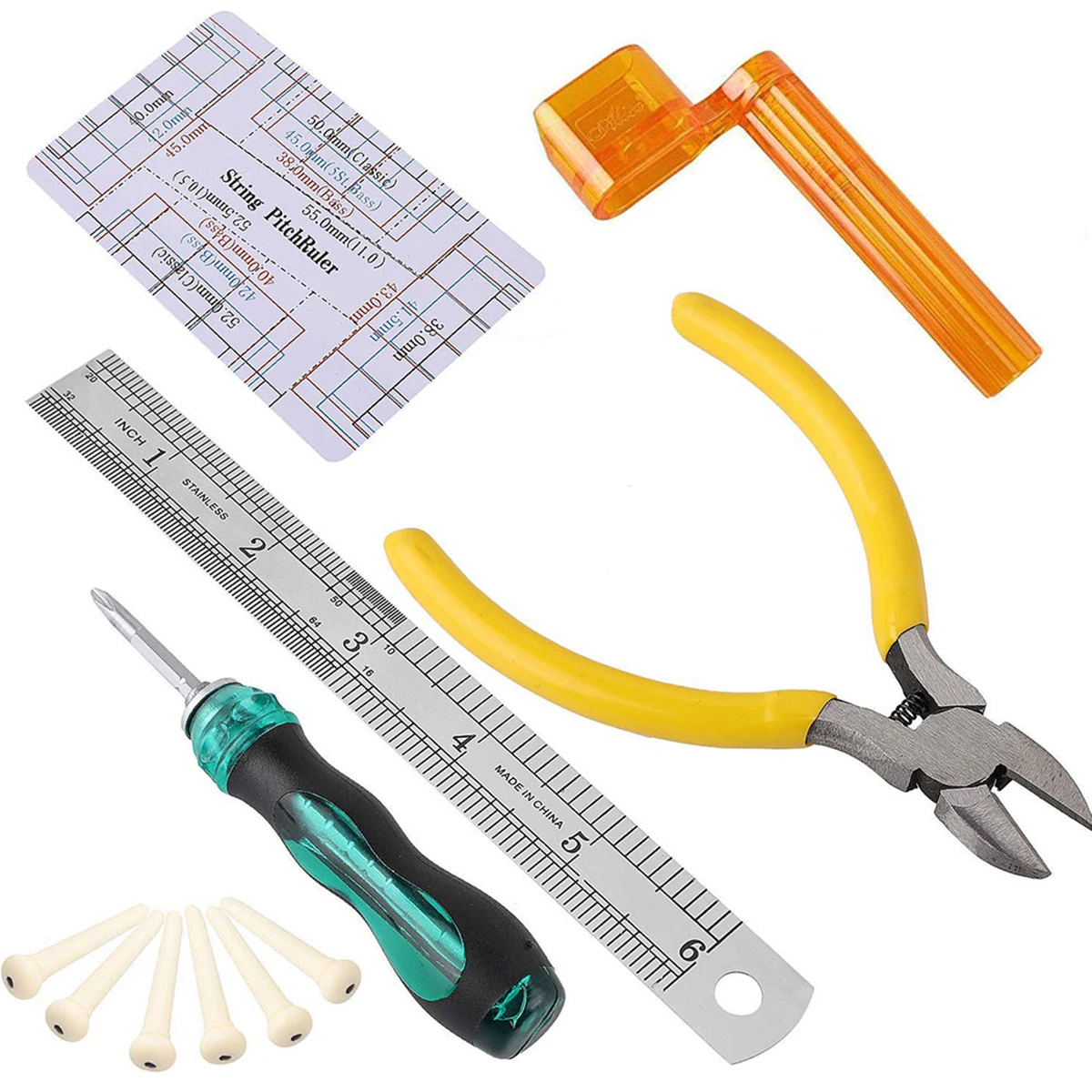 

26In1 Guitar Repair Tools Stringed Wrench Kit Professional Maintenance Cleaning Measuring Tool For Electric Bass Acoustic Guitar