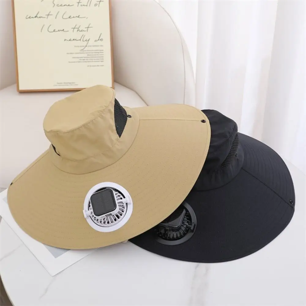 

Wide Brim Solar Fan Hat Solar Charging UV Resistant Rechargeable Sun Hat Breathable Design Lightweight Sun Hat Mountain Climbing