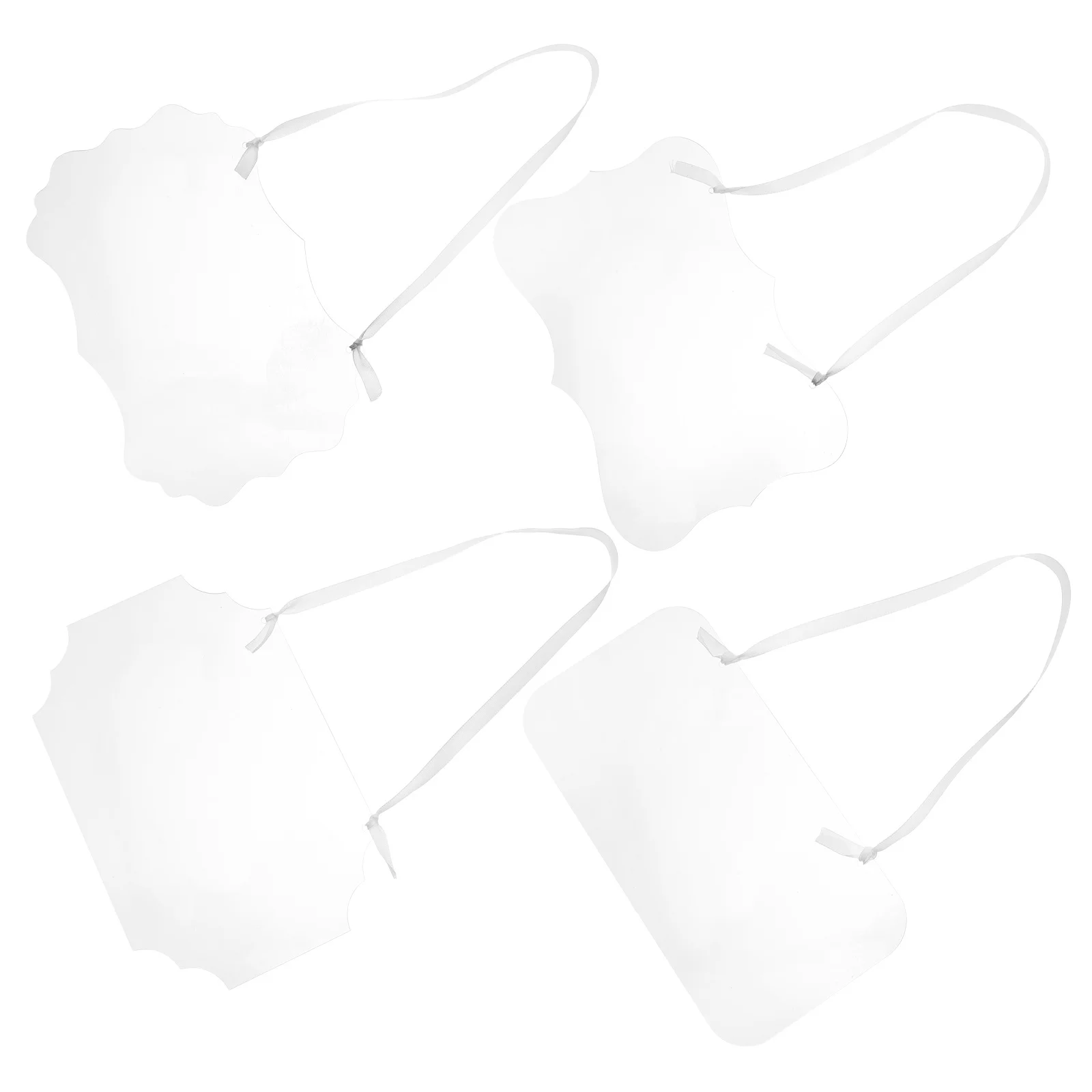 

4Pcs Transparent Acrylic Reserved Signs Elegant Wedding Chair Hanging Tags DIY Crafts Home Office Event Decorations