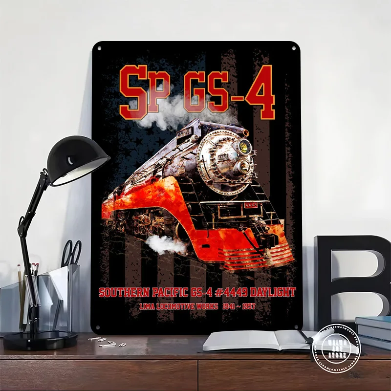 Southern Pacific GS-4 Daylight Tin Plaque Poster Customized Retro Wall Art Vintage Metal Signs for Room Home Decoration Luxury