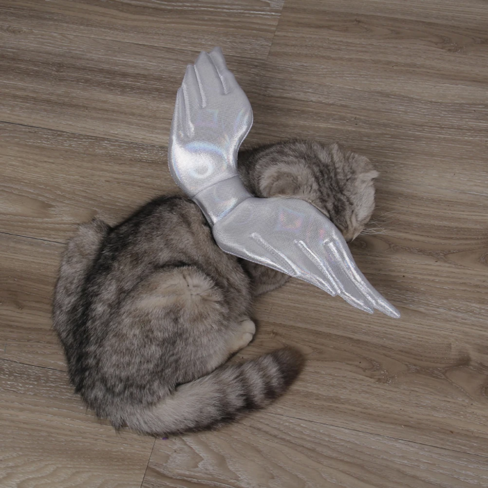 

Angel Winged Cat Clothes Costumes Pet Wings White Modeling Accessory Party Halloween Cosplay