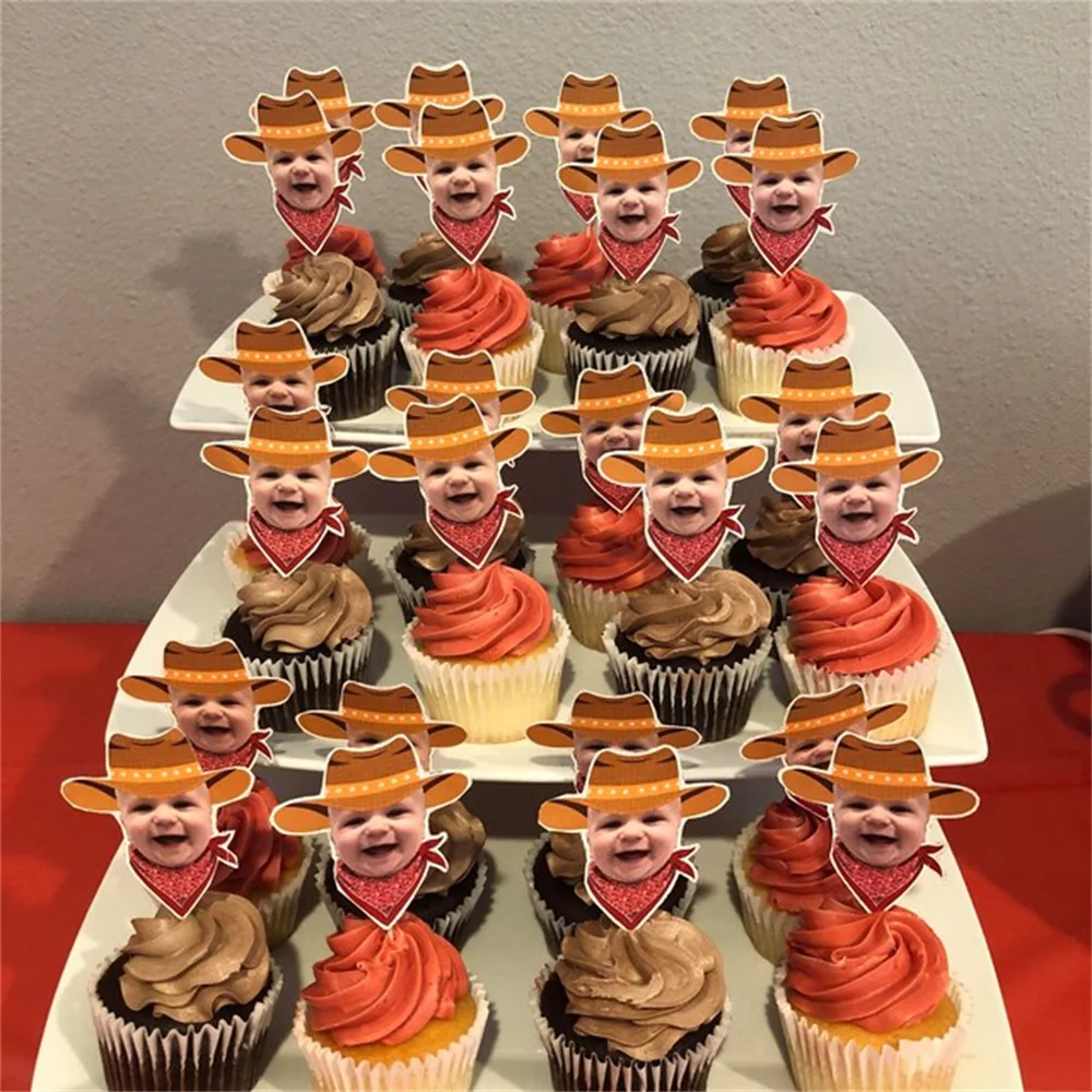 12pcs COWBOY Cupcake Topper (DIGITAL FILE) , Printable CupcakeTopper, Personalised Cupcake topper, Funny Cupcake Topper