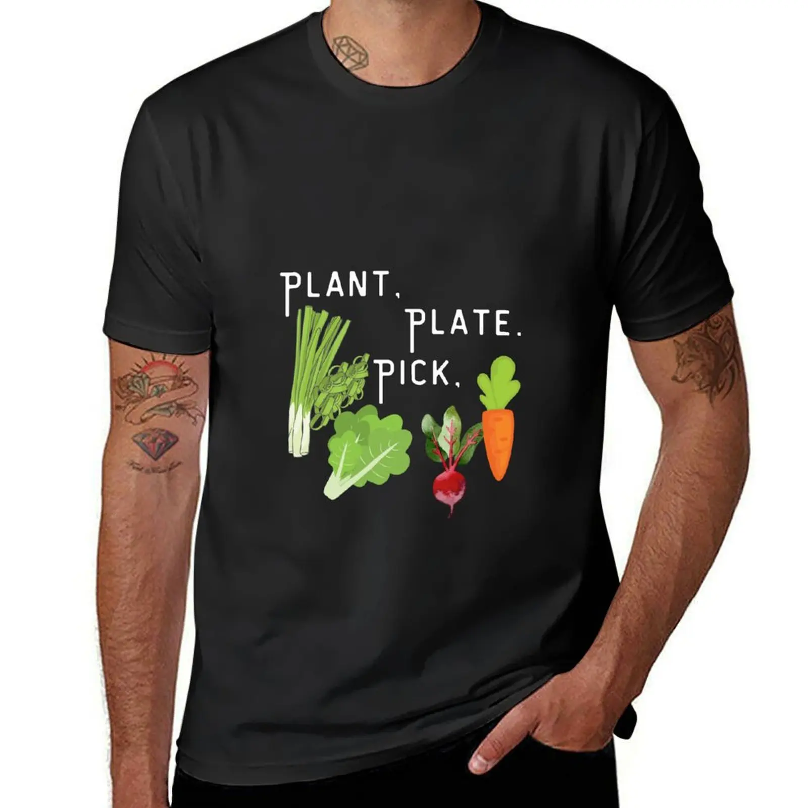 Plant.Pick.Plate T-Shirt plus sizes anime mens t shirts pack